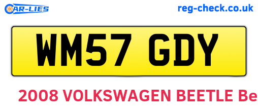 WM57GDY are the vehicle registration plates.