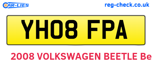 YH08FPA are the vehicle registration plates.