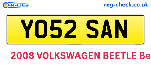 YO52SAN are the vehicle registration plates.