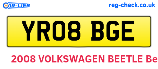 YR08BGE are the vehicle registration plates.