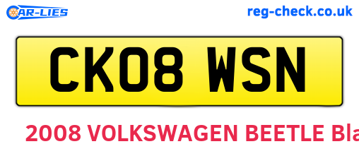 CK08WSN are the vehicle registration plates.