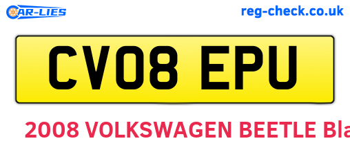 CV08EPU are the vehicle registration plates.