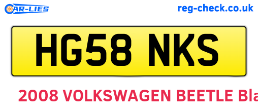 HG58NKS are the vehicle registration plates.