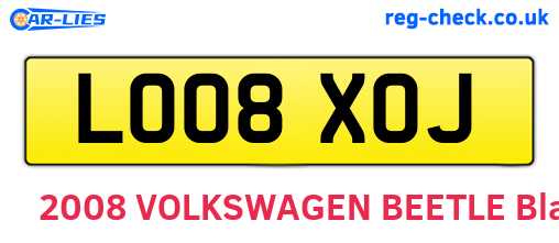 LO08XOJ are the vehicle registration plates.