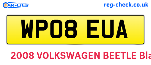WP08EUA are the vehicle registration plates.