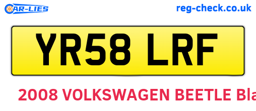 YR58LRF are the vehicle registration plates.