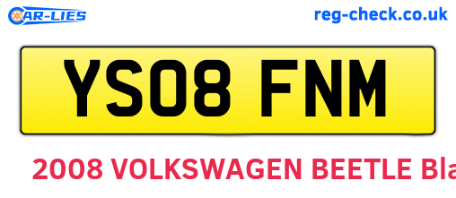 YS08FNM are the vehicle registration plates.