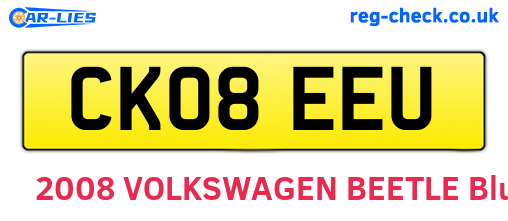CK08EEU are the vehicle registration plates.