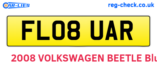 FL08UAR are the vehicle registration plates.