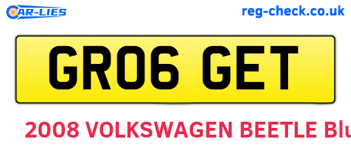 GR06GET are the vehicle registration plates.