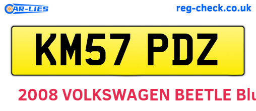KM57PDZ are the vehicle registration plates.