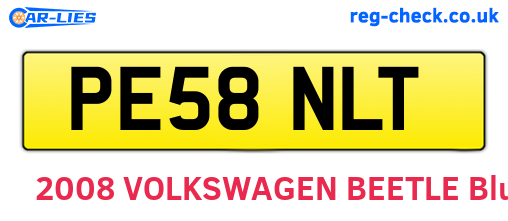 PE58NLT are the vehicle registration plates.