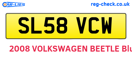SL58VCW are the vehicle registration plates.