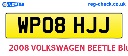 WP08HJJ are the vehicle registration plates.
