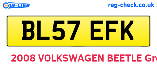 BL57EFK are the vehicle registration plates.