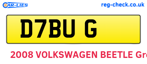D7BUG are the vehicle registration plates.