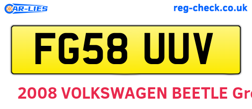 FG58UUV are the vehicle registration plates.