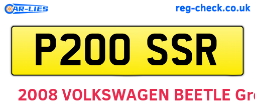 P200SSR are the vehicle registration plates.