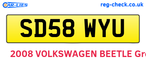 SD58WYU are the vehicle registration plates.