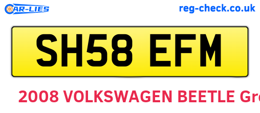 SH58EFM are the vehicle registration plates.