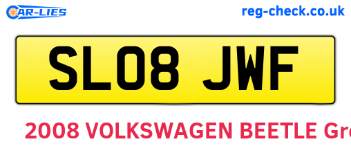 SL08JWF are the vehicle registration plates.