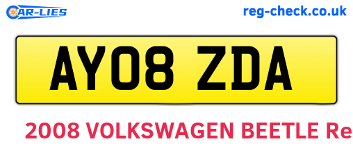 AY08ZDA are the vehicle registration plates.
