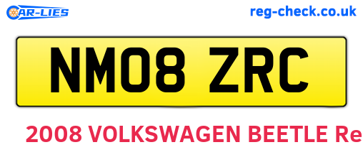 NM08ZRC are the vehicle registration plates.