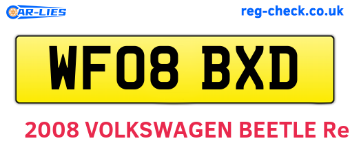 WF08BXD are the vehicle registration plates.