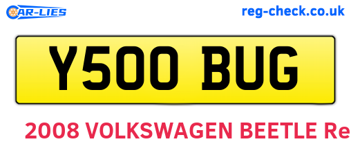 Y500BUG are the vehicle registration plates.