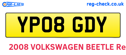 YP08GDY are the vehicle registration plates.