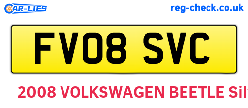 FV08SVC are the vehicle registration plates.