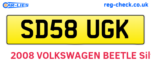 SD58UGK are the vehicle registration plates.