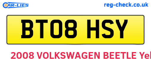 BT08HSY are the vehicle registration plates.