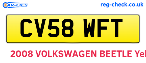 CV58WFT are the vehicle registration plates.