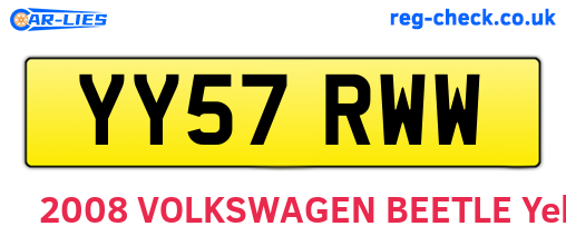 YY57RWW are the vehicle registration plates.