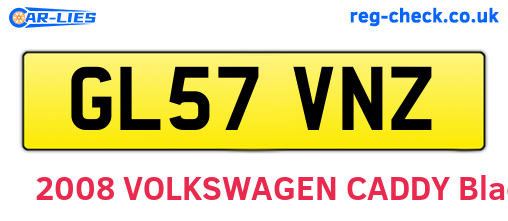 GL57VNZ are the vehicle registration plates.