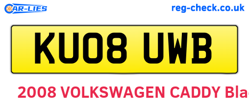 KU08UWB are the vehicle registration plates.
