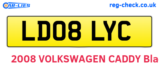 LD08LYC are the vehicle registration plates.