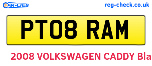 PT08RAM are the vehicle registration plates.