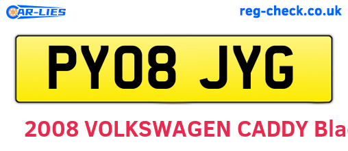 PY08JYG are the vehicle registration plates.