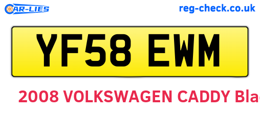 YF58EWM are the vehicle registration plates.