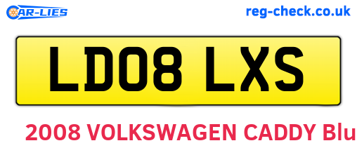 LD08LXS are the vehicle registration plates.