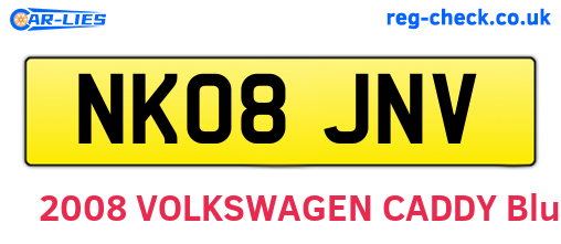 NK08JNV are the vehicle registration plates.