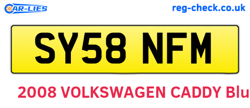 SY58NFM are the vehicle registration plates.