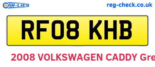 RF08KHB are the vehicle registration plates.