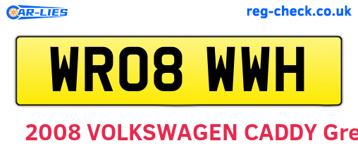 WR08WWH are the vehicle registration plates.