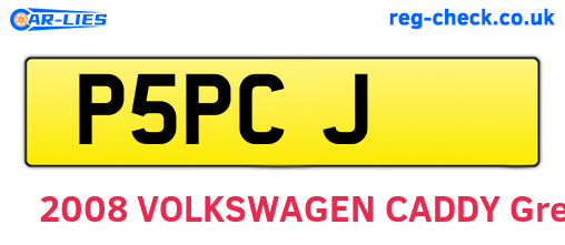 P5PCJ are the vehicle registration plates.