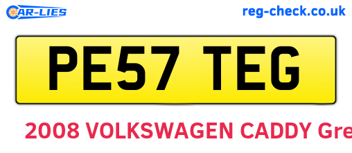 PE57TEG are the vehicle registration plates.