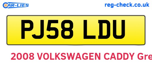 PJ58LDU are the vehicle registration plates.
