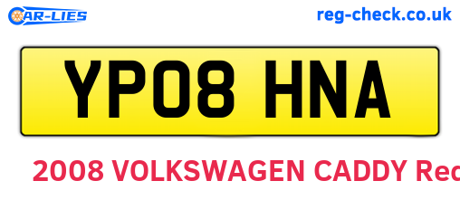 YP08HNA are the vehicle registration plates.